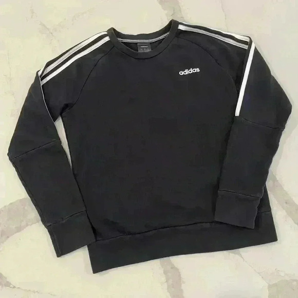 Adidas Athleisure Pullover Crewneck Activewear Sweatshirt Black Women's Small - Picture 1 of 6